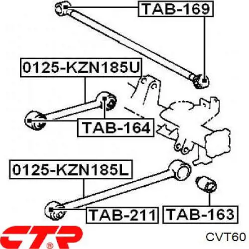 Compre CVT60 CTR Bloco silencioso do braço oscilante inferior traseiro longitudinal