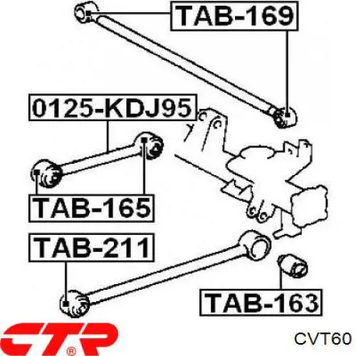 CVT60 CTR Bloco silencioso do braço oscilante inferior traseiro longitudinal