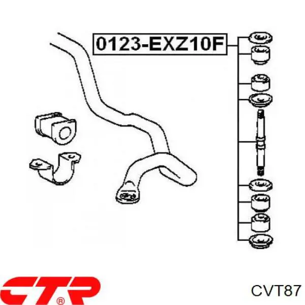 Compre CVT87 CTR Bucha de suporte de estabilizador traseiro