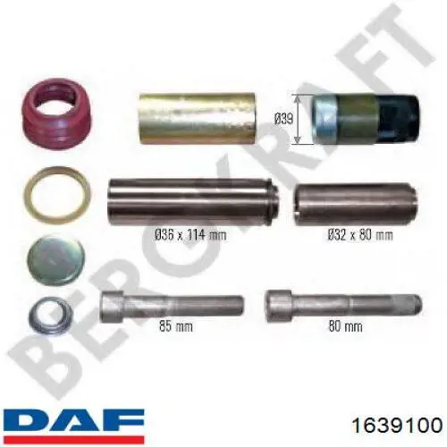 Compre 1639100 DAF Kit de reparação de suporte do freio traseiro