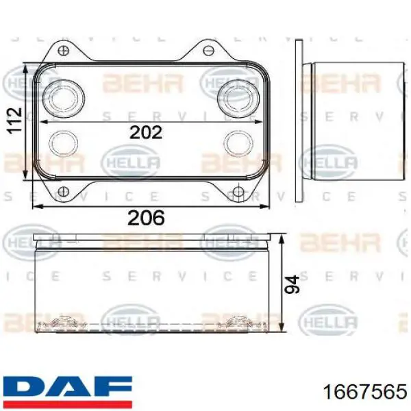 Compre 1667565 DAF Radiador de óleo