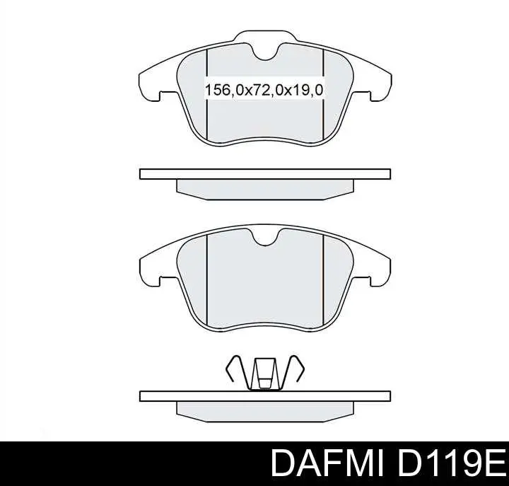 D119E Dafmi Sapatas do freio dianteiras de disco