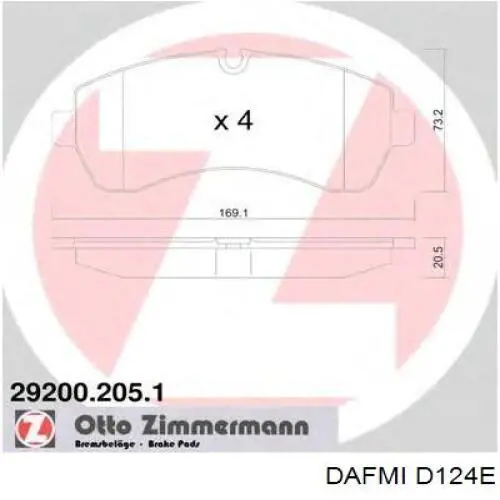 D124E Dafmi Sapatas do freio dianteiras de disco