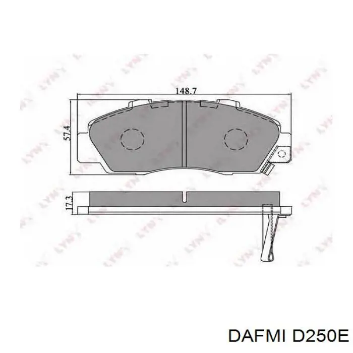 Compre D250E Dafmi Sapatas do freio dianteiras de disco