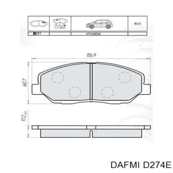 D274E Dafmi Sapatas do freio traseiras de disco
