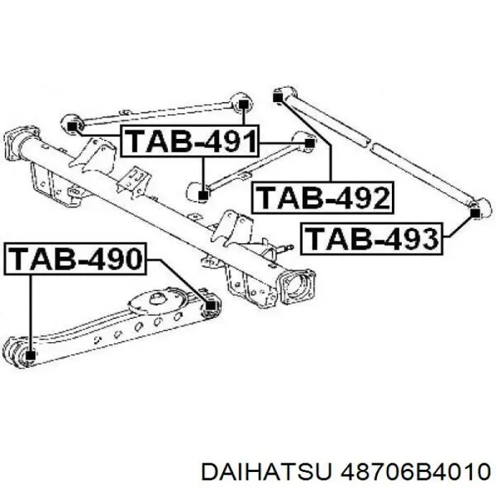 Bloco silencioso traseiro da suspensão de lâminas traseira Toyota 48706B4010 preço, a partir de 30,45 USD