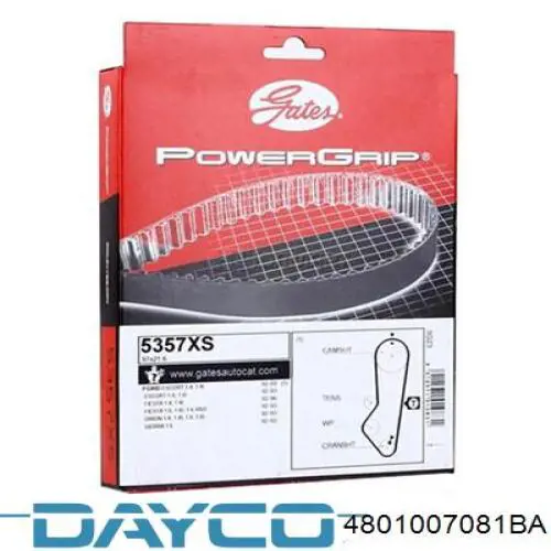 Correia do mecanismo de distribuição de gás Dayco 4801007081BA preço, a partir de 28,05 USD