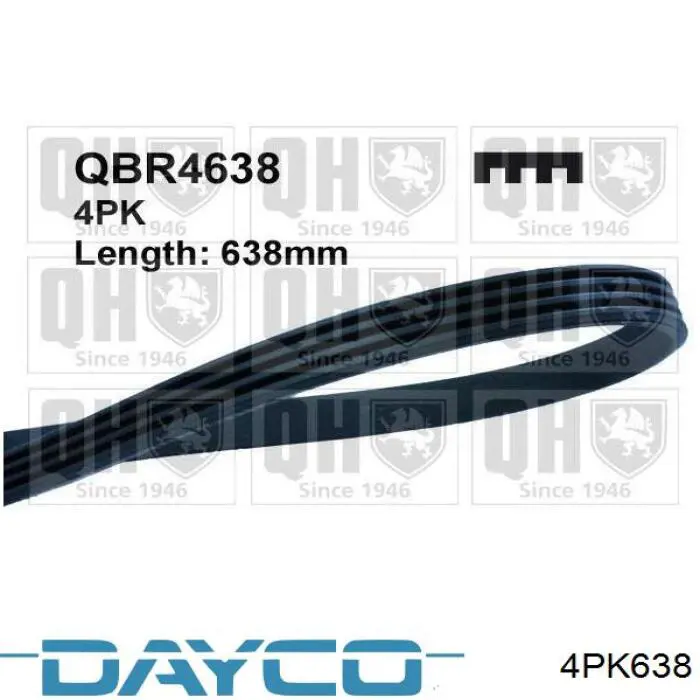 Correia dos conjuntos de transmissão Dayco 4PK638 preço, a partir de 8,31 USD
