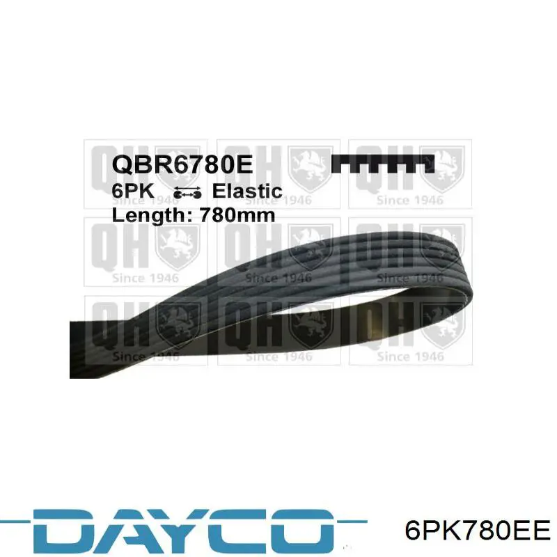 6PK780EE Dayco Correia dos conjuntos de transmissão