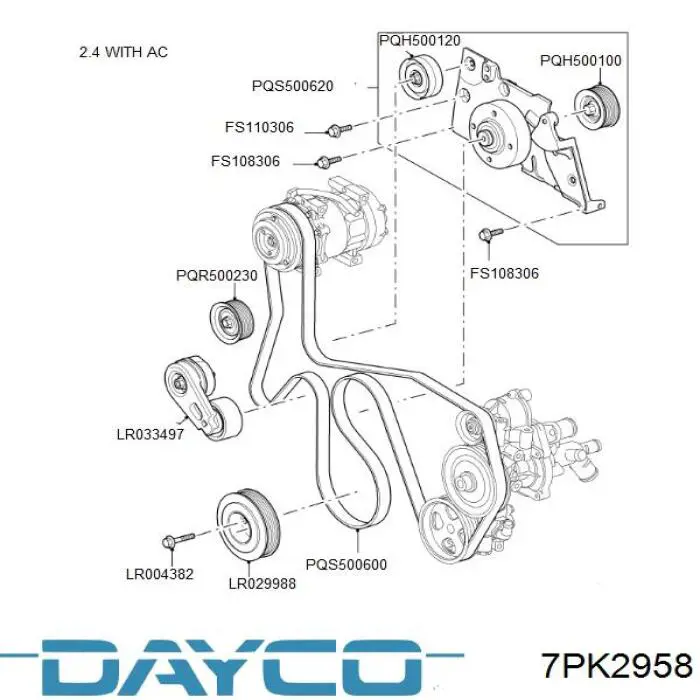 Correia dos conjuntos de transmissão Dayco 7PK2958 preço, a partir de 58,21 USD