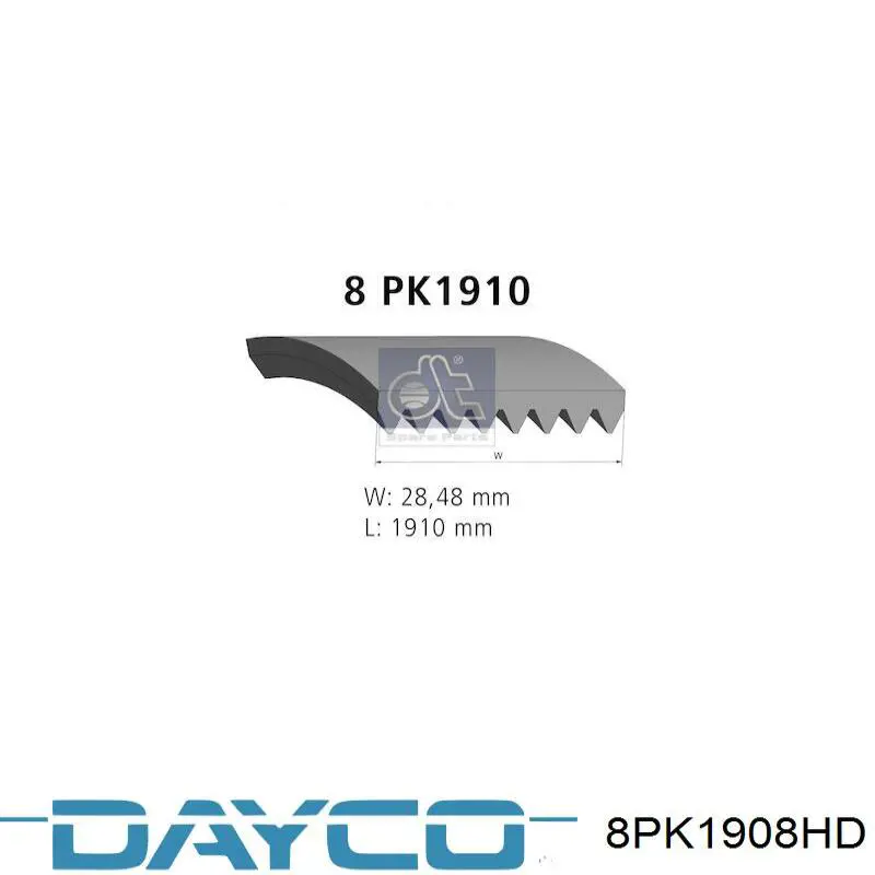 8PK1908HD Dayco Correia dos conjuntos de transmissão