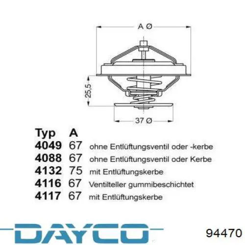 Correia do mecanismo de distribuição de gás Dayco 94470 preço, a partir de 16,19 USD