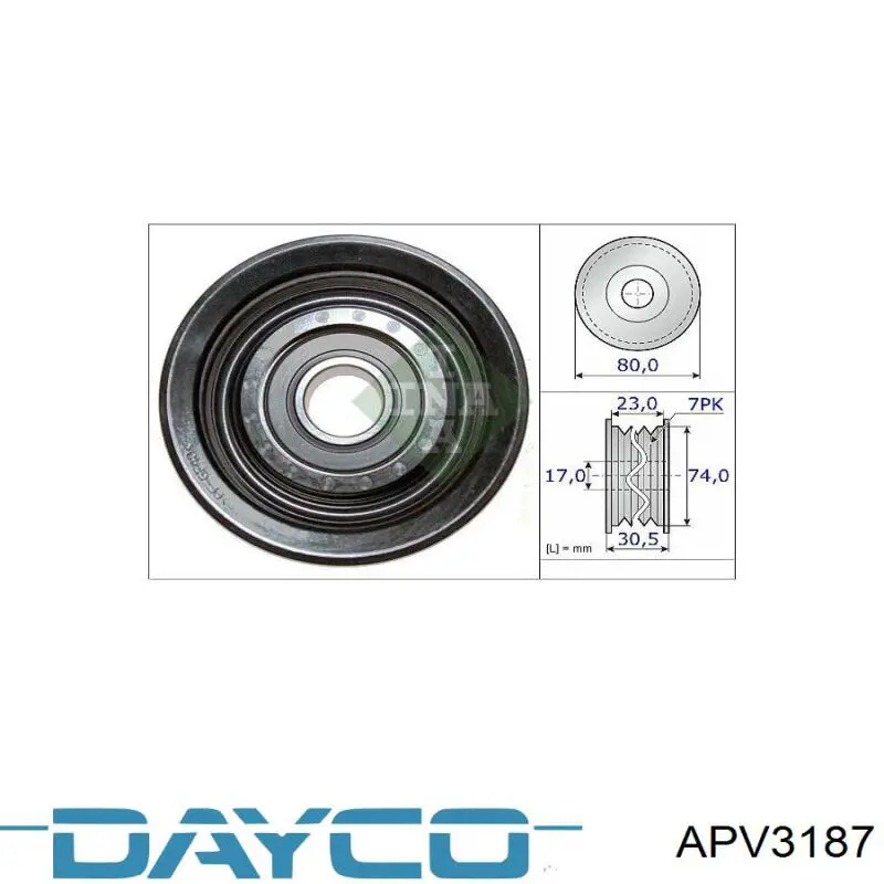 Compre APV3187 Dayco Rolo de reguladora de tensão da correia de transmissão