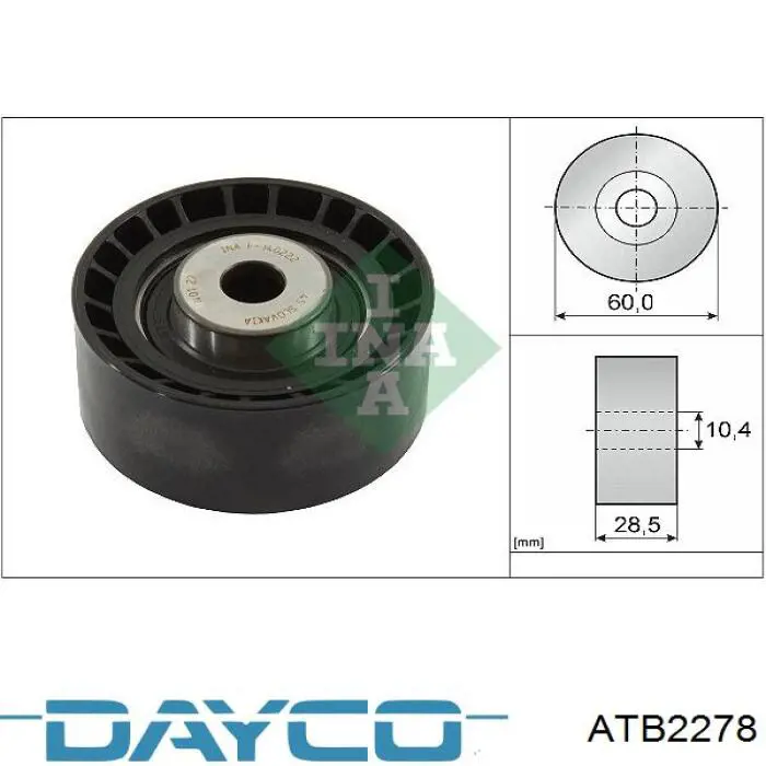 Compre ATB2278 Dayco Rolo parasita da correia do mecanismo de distribuição de gás