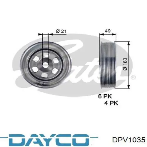 DPV1035 Dayco Polia de cambota