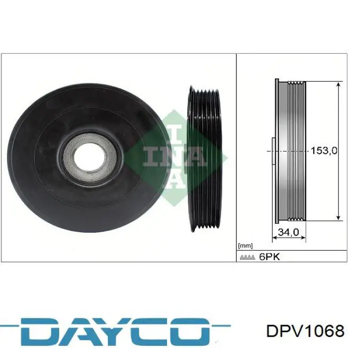 Compre DPV1068 Dayco Polia de cambota