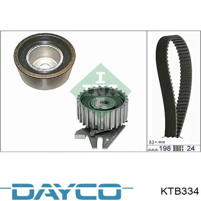 Compre KTB334 Dayco Correia do mecanismo de distribuição de gás, kit