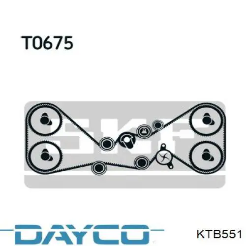 Correia do mecanismo de distribuição de gás, kit Dayco KTB551 preço, a partir de 241,39 USD
