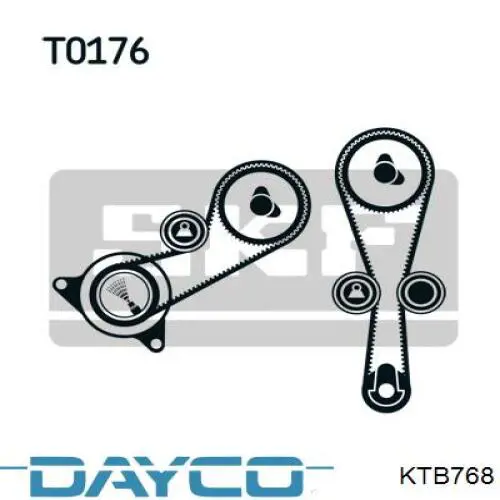 Compre KTB768 Dayco Correia do mecanismo de distribuição de gás, kit