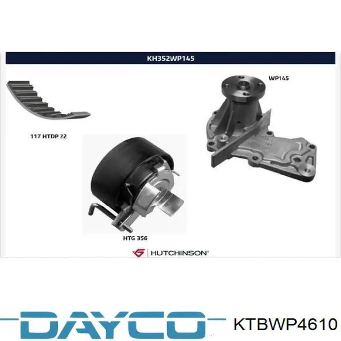 Compre KTBWP4610 Dayco Correia do mecanismo de distribuição de gás, kit