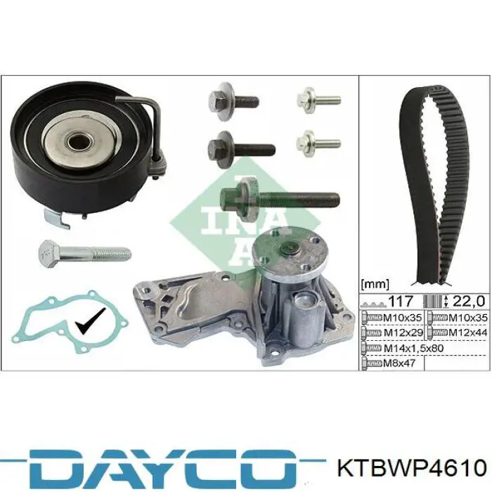 Correia do mecanismo de distribuição de gás, kit Dayco KTBWP4610 preço, a partir de 95,47 USD