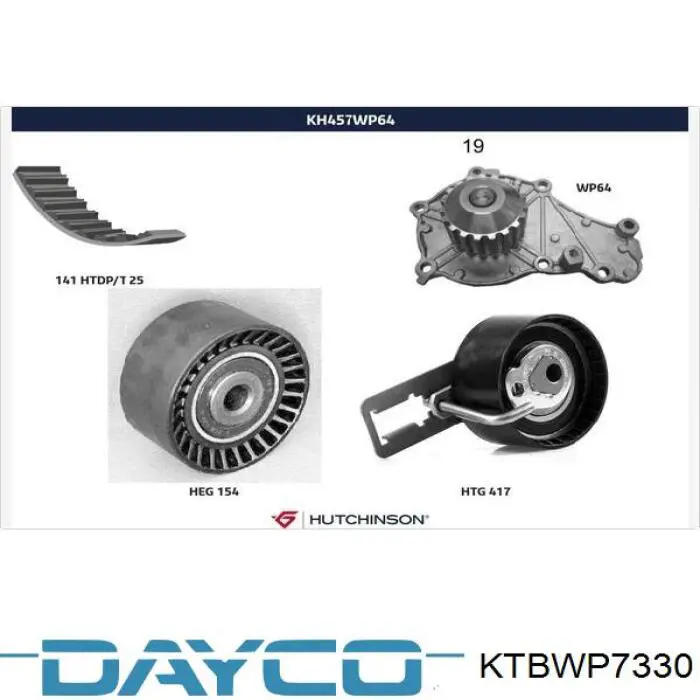 Compre KTBWP7330 Dayco Correia do mecanismo de distribuição de gás, kit