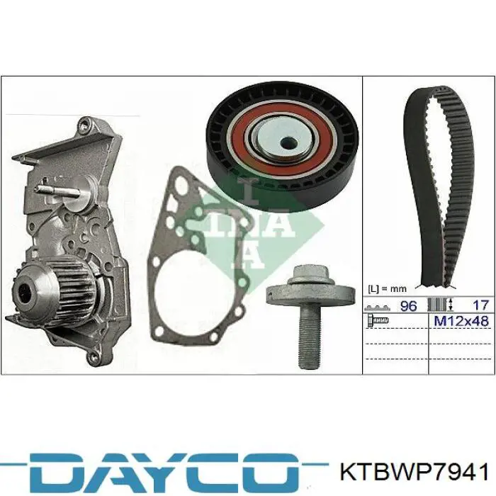 Correia do mecanismo de distribuição de gás, kit Dayco KTBWP7941 preço, a partir de 146,32 USD