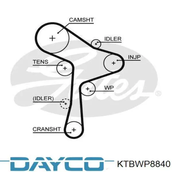 Correia do mecanismo de distribuição de gás, kit Dayco KTBWP8840 preço, a partir de 208,39 USD