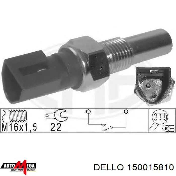 150015810 Dello/Automega Sensor de ativação das luzes de marcha à ré