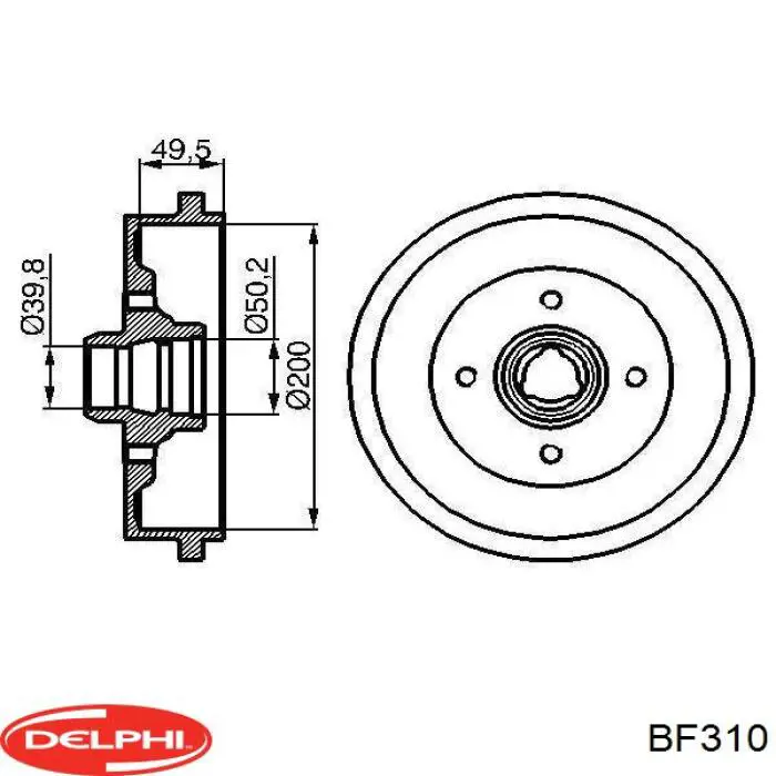 Tambor do freio traseiro Delphi BF310 preço, a partir de 46,51 USD