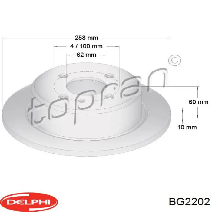 BG2202 Delphi Disco do freio traseiro