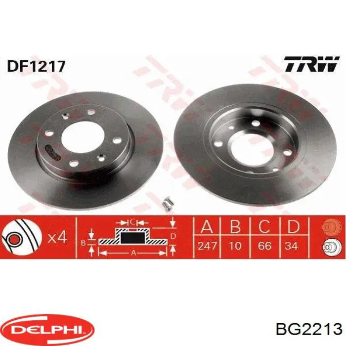 Compre BG2213 Delphi Disco do freio dianteiro