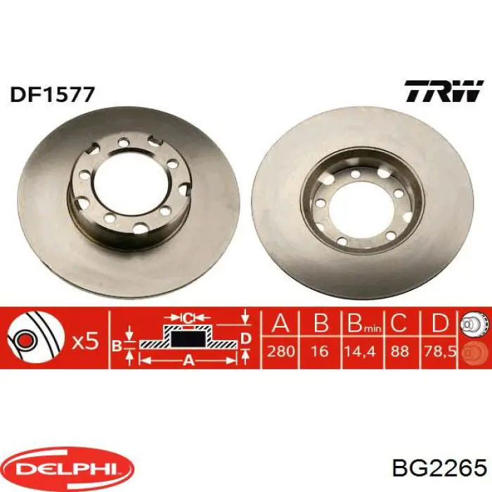 Disco do freio dianteiro Delphi BG2265 preço, a partir de 62,60 USD