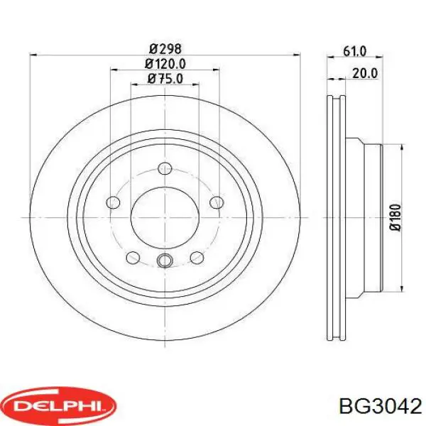 Disco do freio traseiro Delphi BG3042 preço, a partir de 62,92 USD