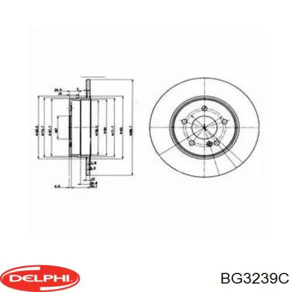 BG3239C Delphi Disco do freio traseiro