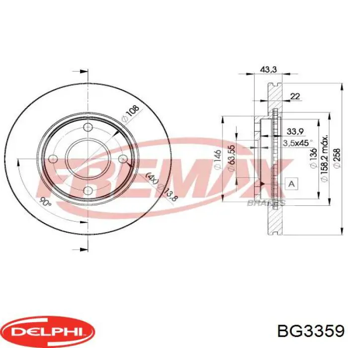 Compre BG3359 Delphi Disco do freio dianteiro