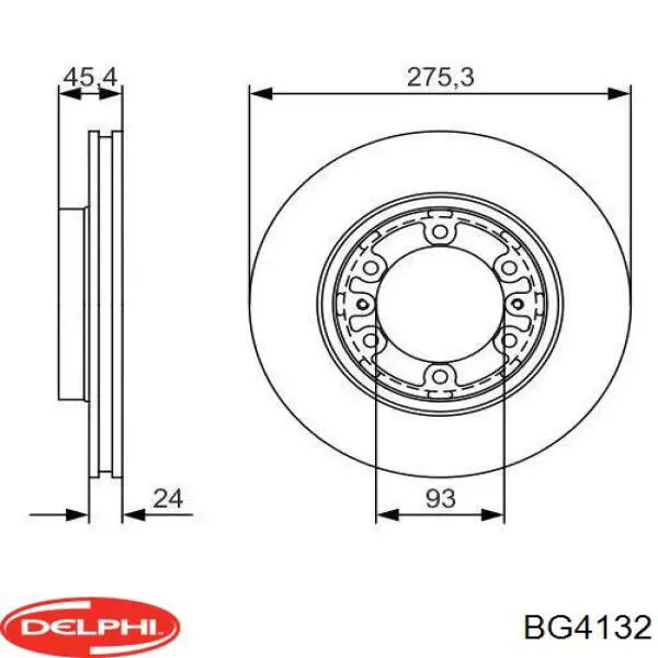Disco do freio dianteiro Delphi BG4132 preço, a partir de 60,44 USD