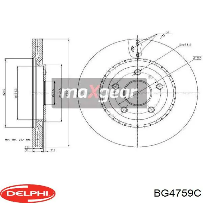 Compre BG4759C Delphi Disco do freio dianteiro