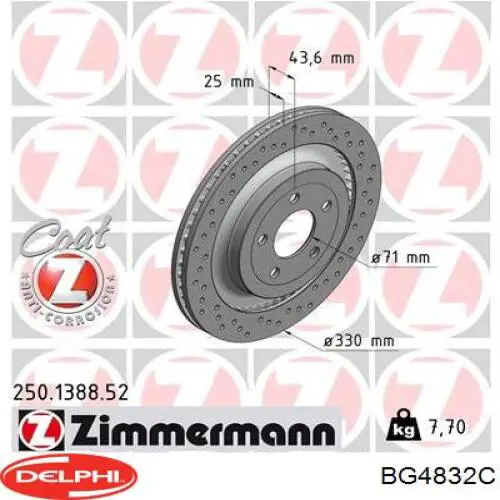 09E98911 Brembo Disco do freio traseiro
