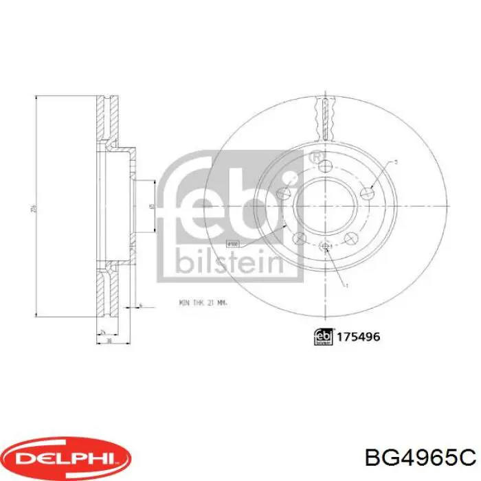 8DD355132891 HELLA Disco do freio dianteiro