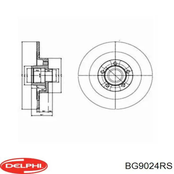 BG9024RS Delphi Disco do freio traseiro