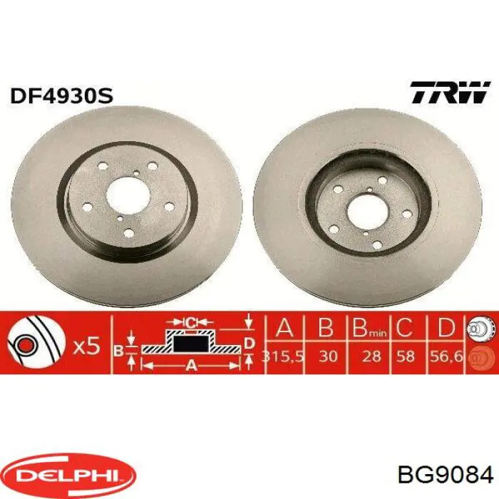 Disco do freio dianteiro Delphi BG9084 preço, a partir de 81,62 USD