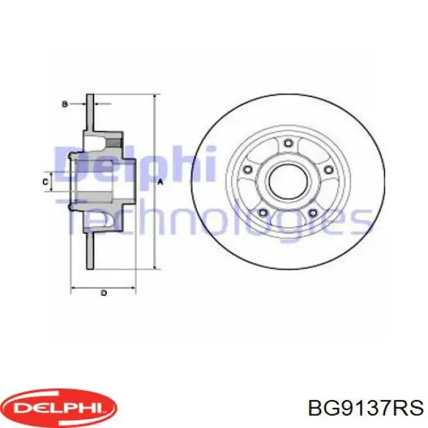 BG9137RS Delphi Disco do freio traseiro