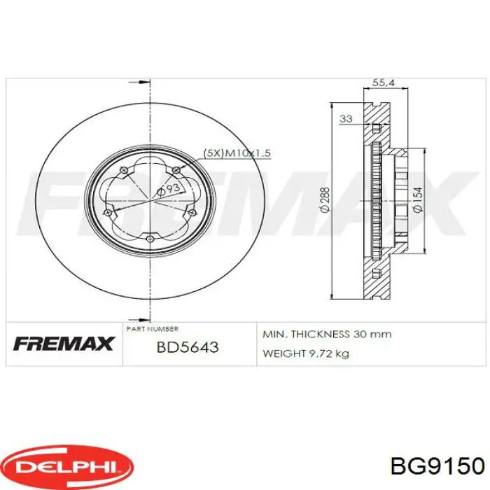 Compre BG9150 Delphi Disco do freio dianteiro