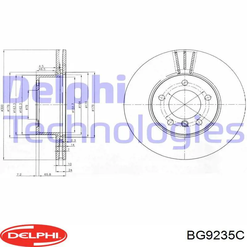 BG9235C Delphi Disco do freio dianteiro