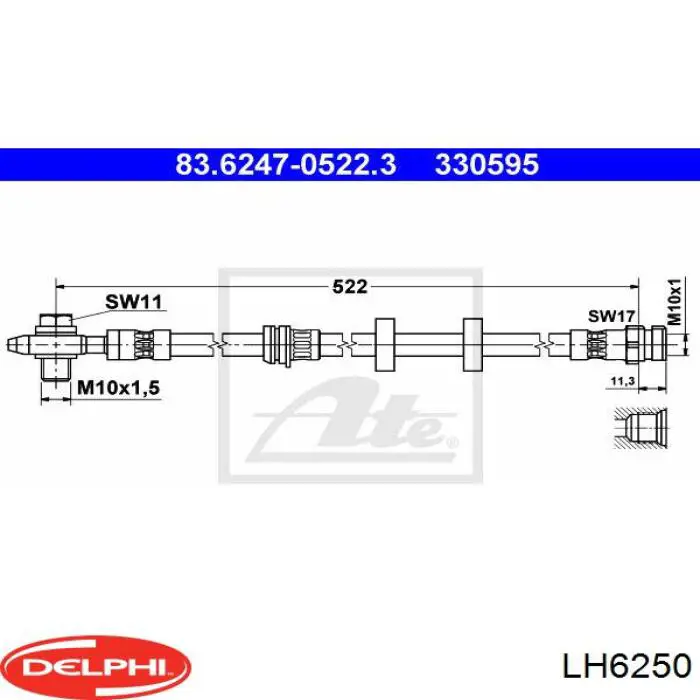 Compre LH6250 Delphi Mangueira do freio dianteira