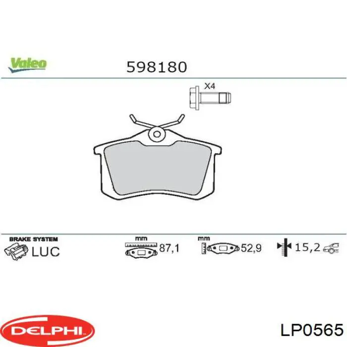 Sapatas do freio traseiras de disco Delphi LP0565 preço, a partir de 26,60 USD
