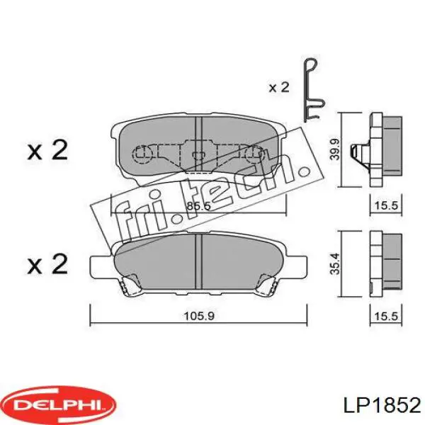 Sapatas do freio traseiras de disco Delphi LP1852 preço, a partir de 27,33 USD