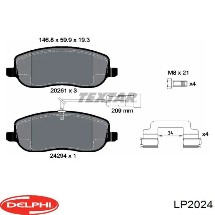 Sapatas do freio dianteiras de disco Delphi LP2024 preço, a partir de 39,73 USD