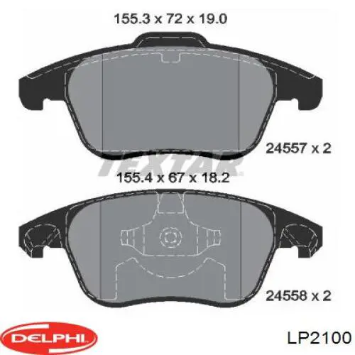 Compre LP2100 Delphi Sapatas do freio dianteiras de disco